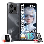 Blackview Wave 9C Unlocked Android Phones,Android 15 Cell Phone Unlocked,12+128GB 6.56" Smartphones,13MP+8MP,5000mAh,Fingerprint/Face ID, Black
