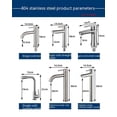 thumbnail image 3 of Los grifos fríos y calientes de acero inoxidable se utilizan especialmente para lavamanos y lavabos de acero en la plataforma alta del baño., 3 of 4