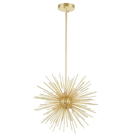 6 Light Chandelier with Gold Leaf Finish