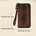 thumbnail image 3 of TAZAG men's long wallet genuine leather crocodile pattern business multi-card clutch bag head layer cowhide money clip, 3 of 6