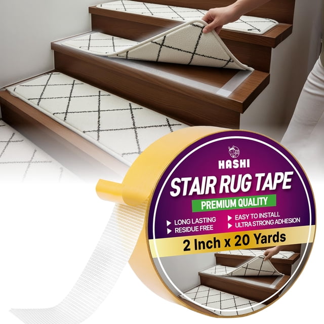 Cinta doble cara HA SHI para alfombra de escalera 5 cm x 18 m