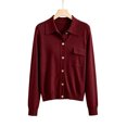 thumbnail image 5 of Tqcoqu Long Sleeve Button Down Lightweight Knit Cardigans for Women, Early Fall Fashion Open Front Sweater Tops with Patch Pocket, 5 of 6