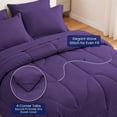 thumbnail image 4 of WISHEAD 7 Piece King Comforter Set Bed in a Bag, Ultra Soft Bedding Sets with Sheets & Pillowcases, All Season Quilted Luxury Bedding, Purple, 4 of 9