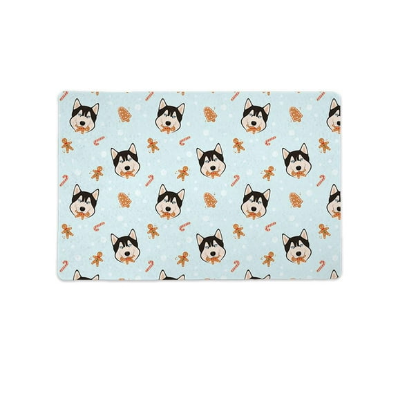 Christmas Huskies Mat Rectangle -Image by Shutterstock,