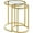 Gold, variant on Topeakmart 23.5"H 2-Piece Round Metal Frame Nesting End Table with Glass Top for Living Room, Gold