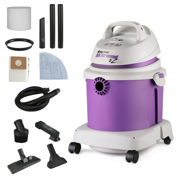 Shop-Vac 4 Gallon 4.5 Peak HPWet/Dry Vacuum All Around EZ, Portable Compact Shop Vacuum, 3 in 1 Function with Wall Bracket & Attachments, 5891436