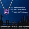 thumbnail image 2 of Gem Stone King 14K Yellow Gold Purple Amethyst Pendant Necklace for Women | 1.15 Cttw | Gemstone February Birthstone | Oval 8X6MM | With 18 inch Chain, 2 of 6