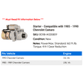 thumbnail image 2 of Starter - Compatible with 1985 - 1990 Chevy Camaro 1986 1987 1988 1989, 2 of 2