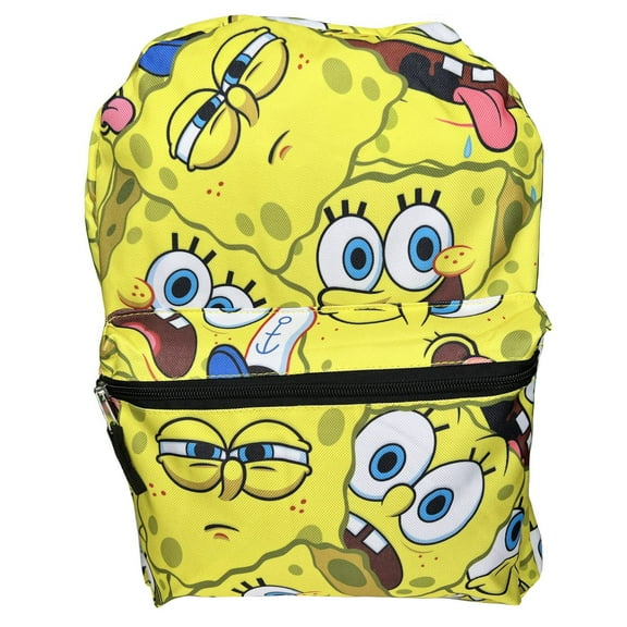 Sponge Bob All Over Print Nylon School Backpack 16" Bookbag for Girls & Boys