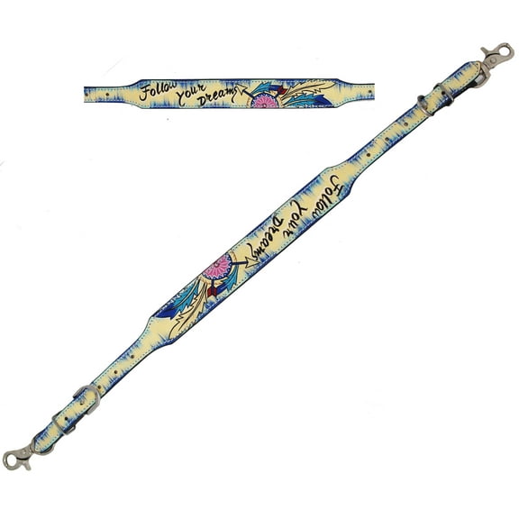 Horse Western Leather Tack "Follow Your Dreams" Adjustable Wither Strap 105FK25