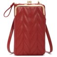 thumbnail image 1 of LHSHID Women’s PU Leather Kiss Lock Shoulder Bag Retro Crossbody Coin Purse with Adjustable Straps Small Phone Bag for Work, 1 of 6