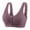 Purple, variant on Joau Front Closure Wire Free Bras for Women, Comfort Seamless Lace Ribbed Bra Full-Coverage Push Up Bra Lightly Lined Breathable Bralettes Everyday Bras