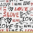thumbnail image 1 of Valentines Sofa Upholstery Fabric by the Yard, Hand Drawn Love Lettering Doodle Style Design with Brush Stroke Effect, Decorative Fabric for DIY & Home Accents, 1 Yard, Black Red White by Ambesonne, 1 of 4