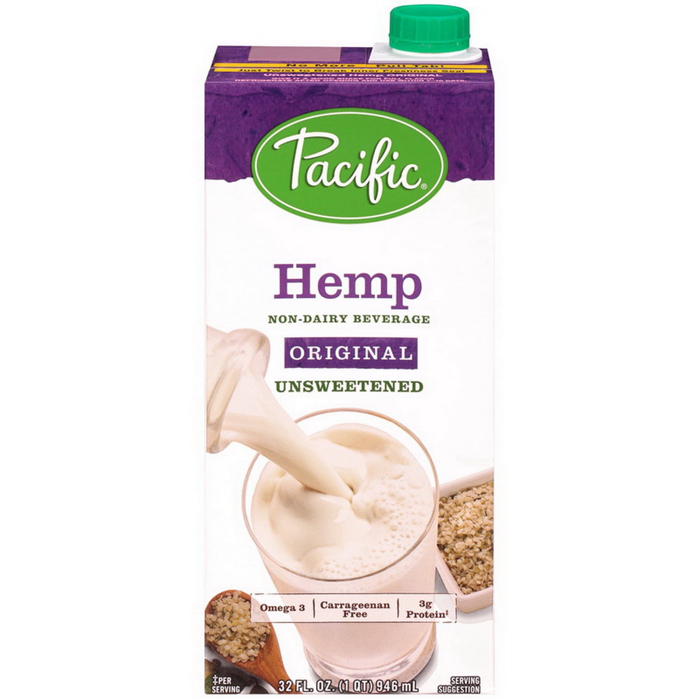 (Price/Case)Pacific Foods Original Unsweetened Hemp Milk 32 Fluid Ounce
