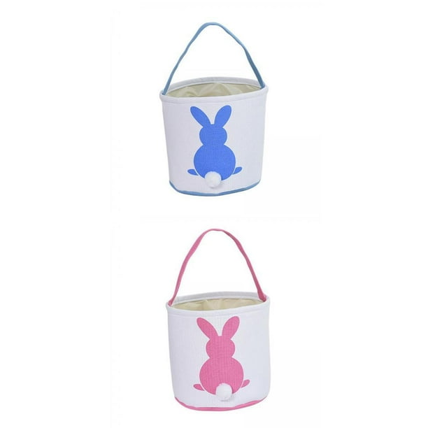 Canasta Conejito De Pascua,Conejito de Pascua Cesta Huevo Juguetes Caza Bolso Tote,Linda bolsa de almacenamiento grande con cubos de conejo de Pascua,Bolsa de caza de huevos Niño Niña Niños