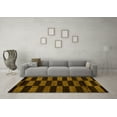 thumbnail image 3 of Ahgly Company Machine Washable Indoor Square Abstract Yellow Modern Area Rugs, 3' Square, 3 of 4