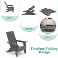 thumbnail image 4 of CHYVARY 1 Peak HIPS Folding Adirondack Chair, Patio Lawn Chairs for Outdoors,Gray, 4 of 9