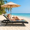 thumbnail image 7 of JOVELL Outdoor Chaise Lounge Cushions 2 Pack, 76×23×3 Inch Water-Resistant Patio Furniture Cushion, Thick High-Density Foam Cushions for Pool & Lawn, Floral, 7 of 7