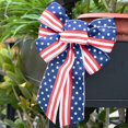 thumbnail image 3 of 3PCS 4th of July Bow Decoration for Wreath, Patriotic Red White Blue Stripe Stars Tree Topper Bows for Independence Day Memorial Day Veteran's Day Front Door Indoor Outdoor Decorations, 3 of 5