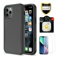 thumbnail image 1 of Apple iPhone 12 Pro Case + Screen Protectors + Camera Lens Protector , Rugged Rubber Durable 3 in 1 Cover , Phone Case for Girl Men Women Cute (Black), 1 of 7