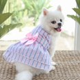 thumbnail image 1 of Dégagement Chien Jupe Arc Robe de Mariée Robe Printemps Automne Nouveau Plaid Chat Vêtements Rayé Bomei, 1 of 6