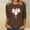 Brown, variant on Casual Women Shirts 3/4 Sleeve Yellow Crew Neck Baseball Tops Drop Shoulder Loose T-Shirts