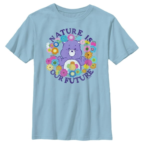 Boy's Care Bears Nature Is Our Future Harmony Bear Graphic Tee Light Blue Small