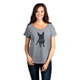 thumbnail image 2 of Thread Tank Frenchie Dog Silhouette Women's Relaxed Slouchy Dolman T-Shirt Tee Heather Grey Large, 2 of 4