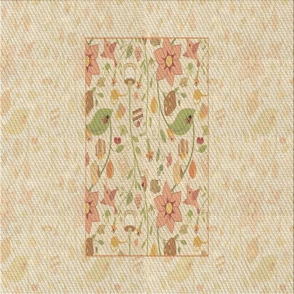 Ahgly Company Machine Washable Indoor Square Transitional Golden Blonde Gold Area Rugs, 5' Square