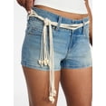 thumbnail image 4 of No Boundaries Low Rise Studded Denim Mini Shorts, 2" Inseam, Women's 00-20, 4 of 5