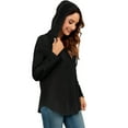 thumbnail image 5 of TARAINYA Women's Long Sleeve V Neck Waffle Weave Drawstring Hoodie Pullover, 5 of 8