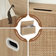 thumbnail image 4 of 40" Storage Chest Rattan-Like Storage Trunk Entryway Bench with Storage, Shoe Bench with 2 Safety Hinge, Supports 80 lb, for Living Room, Natural, 4 of 9