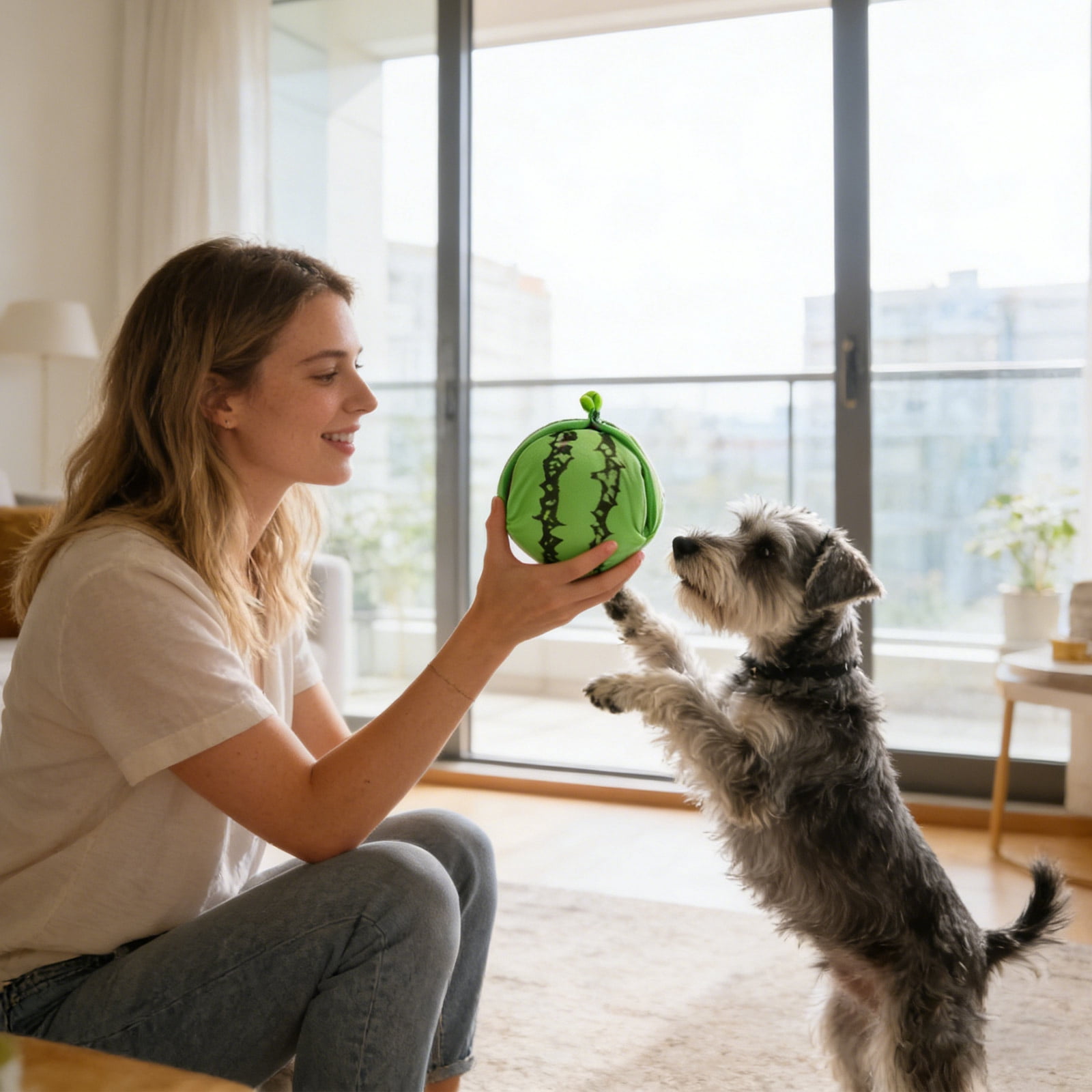 Pet Hide & Seek Puzzle Toy with Crinkle Paper, Green, 1PC Interactive Food Dispensing Toy for Dogs Cats Enrichment