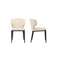 thumbnail image 3 of Moe's Home Collection Delaney Dining chair Set of Two Fabric Beige, 3 of 7