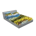 thumbnail image 2 of Ambesonne Landscape Fitted Sheet & Pillow Sham Set, Mountain Forest River, Full, Multicolor, 2 of 2