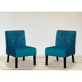 thumbnail image 3 of US Pride Furniture US Pride Nixon Velvet Tufted Back Accent Chair Set of 2 Eggplant, 3 of 5