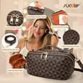 thumbnail image 3 of SUOSDEY 2 in 1 Crossbody Makeup Bag,Large Capacity Luxury Leather Cosmetic Bag for Travel, 3 of 7