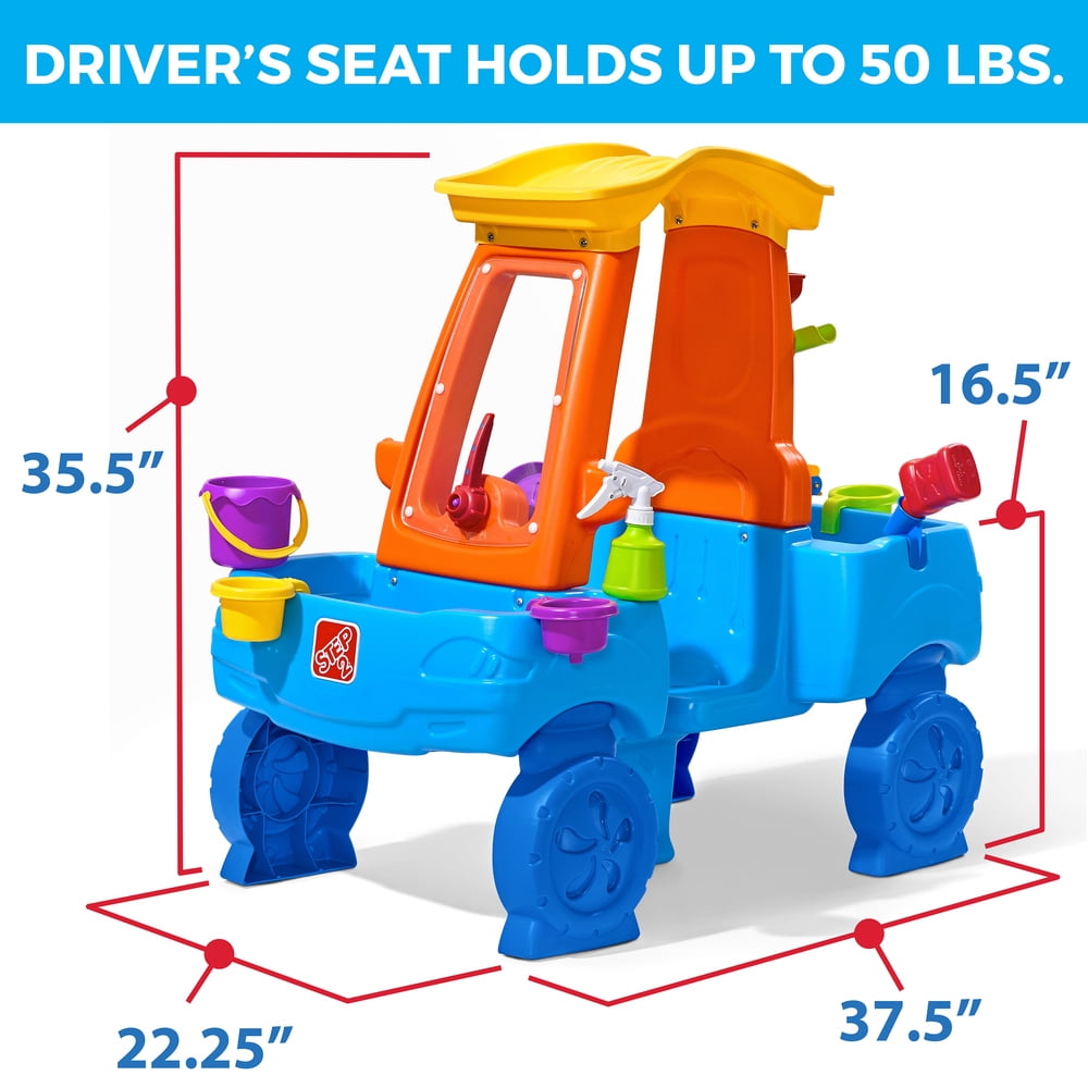 Step2 Car Wash Splash Center Blue Plastic Water Table for Toddlers