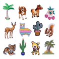 thumbnail image 1 of 12 Uds. Parche de animales para planchar, parches para ropa, parche adhesivo de tela, parches bordados de animales de dibujos animados LingWen 8390611432607, 1 of 1