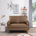 thumbnail image 2 of Modern Loveseat, Mid Century Modern Couch With 2 Bolster Pillows, Wood Legs, Track Armrest, Comfy Couch For Living Room, Small Space, Apartment, Bedroom, 2 of 8