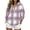 Pink, variant on cocolona Womens Plaid Hoodies Casual Long Sleeve Zipper Vintage Sweatshirts Hooded Drawstring Fall Trendy Outfits