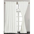 thumbnail image 2 of Chezmoi Collection Lux Cream White Crushed Velvet Curtains 2 Panel Set, Room Darkening Luxury Distressed Velvet Rod Pocket Window Drapes for Living Room Bedroom 50" W x 72" L, 2 of 9