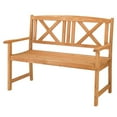 thumbnail image 2 of Durable  Wood Patio Bench Garden Chair Loveseat Wooden Accent Outdoor Garden Deck, 2 of 12