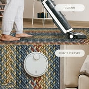 Maples Rugs Marion Bohemian Braided-Style Print Low Pile, Non-Slip, Pet-Friendly Indoor Rug, 5' x 7', Multi-Color