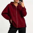 thumbnail image 6 of Iyufng Women's Full Zip Hoodie Jackets, Drawstring Long Sleeve Oversized Loose Hooded Sweatshirt Coat with Pockets for Fall Winter Casual Daily Outfits, 6 of 7