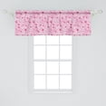 thumbnail image 2 of Ambesonne Botanical Window Valance, Love Flowers Doodle Art, 54" X 18", Pink and Dark Coral, 2 of 3