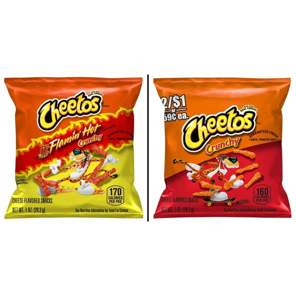 Cheetos Crunchy Flamin' Hot Cheese Snacks 1 oz & Cheetos Crunchy Cheese Snacks 1 oz