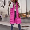 thumbnail image 7 of Womens Puffer Vest Sleeveless Hooded Long Quilted Vests Zip Up Lightweight Puffy Winter Jackets Gilet with Pockets, 7 of 7