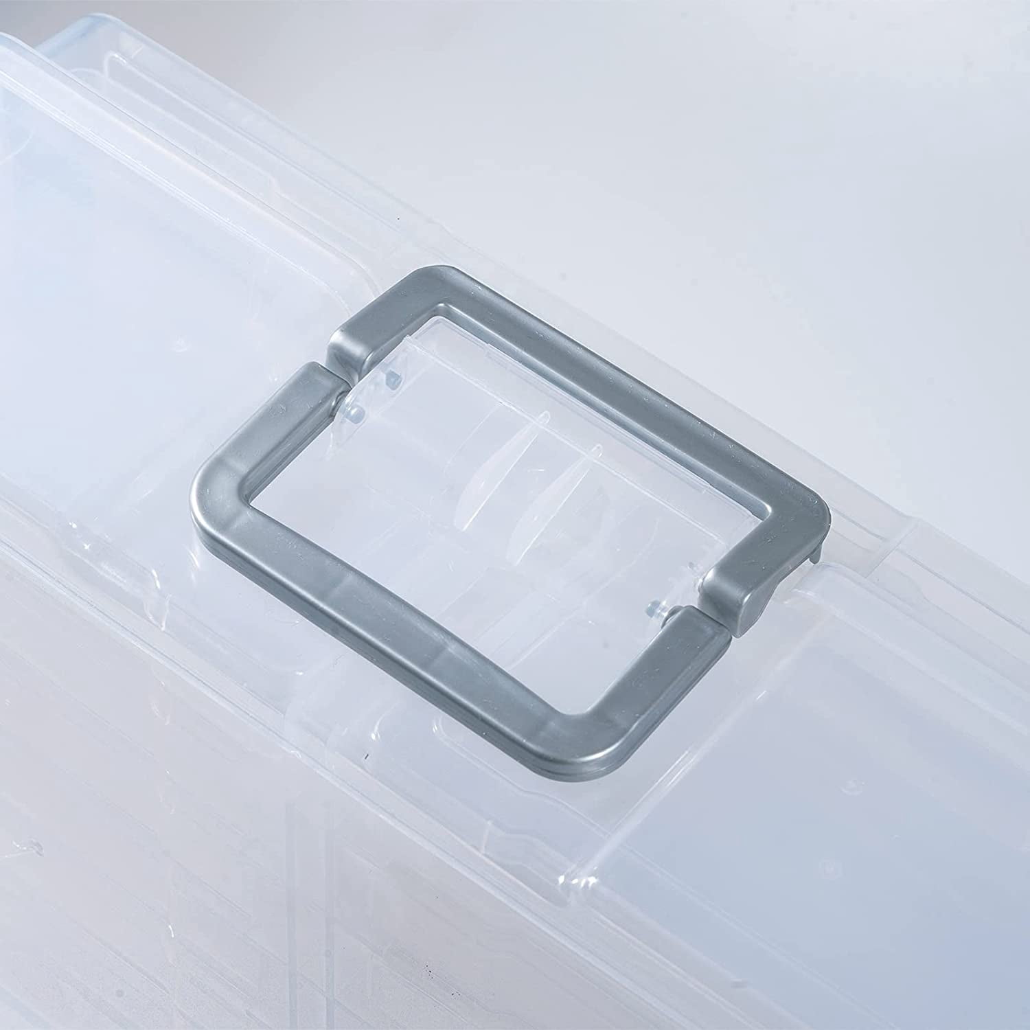 Portable Photo Organizers & Storage Containers, Transparent 4" x 6" Picture Organizers with Handle, 16 Inner Photo Cases, Photo Storage Box