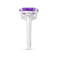 thumbnail image 3 of ANGARA Natural 4.3 Ct. Amethyst with Diamond Classic Ring in 14K White Gold for Women (Ring Size: 9.5), 3 of 10